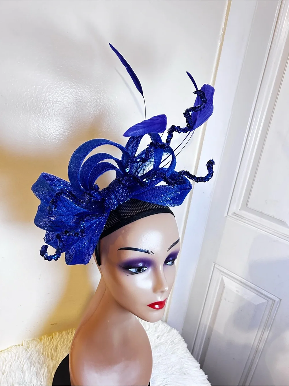 Royal Blue Fascinator Headpiece for Women.